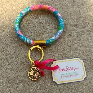Lilly Pulitzer Leatherette Round Key Ring